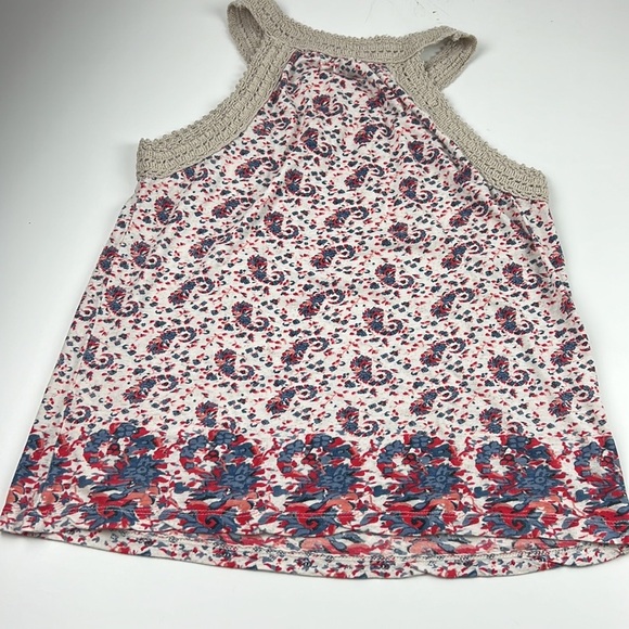 Lucky Brand Paisley Sleeveless Tank Top with Lace Details - Picture 2 of 7